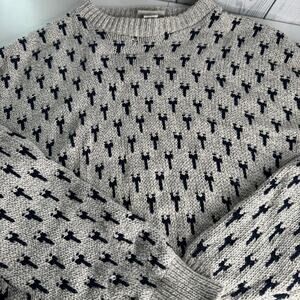 Vintage Prides Landing Knit Crewneck Sweater XL Gray USA 1990s Cotton Blend